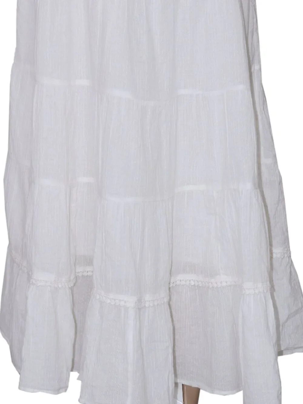 Free People Bright Side Midi Skirt High-rise Tiered Pullover Tofu L - Picture 3 of 6